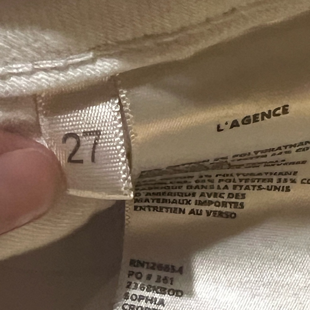 L’agence white flare jeans Sophia high rise cropped flare distressed size 27 - Picture 9 of 11